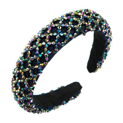 China European and American border hairpin Crystal Sponge Hair Band beaded handmade European and American style fashion personality trend headband for sale