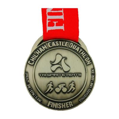 China Custom Europe Metal Opens Wide Ribbon Sports Round Medal Manufacturer Online for sale