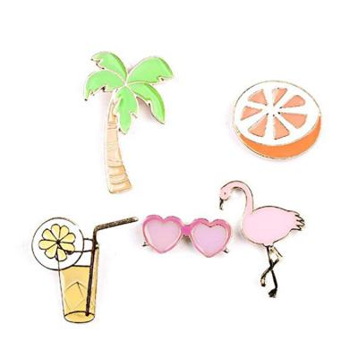 China Custom Reward Leisure Decorate Summer Women Cartoon Metal Zinc Alloy Brooch for sale