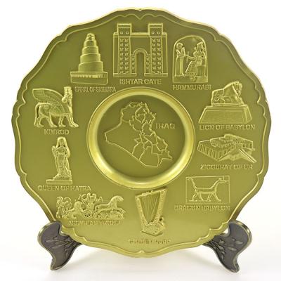 China Europe Customized Souvenir Tourist Metal 3D Logo Country Embossing Plate for sale