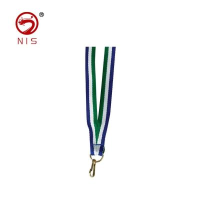 China Custom Double Face Zhejiang Rainbow Champagne Color Cloth Medal Ribbon for sale