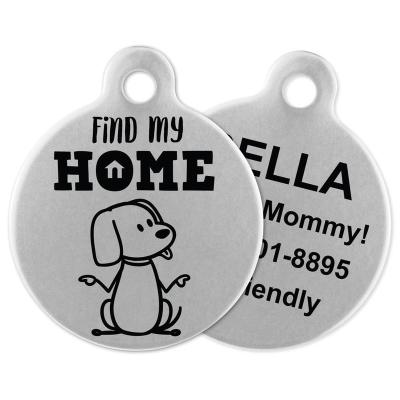 China Europe Wholesale Custom New Products Round Dog Tag Pet ID Tag Stainless Steel Dog Tags for sale