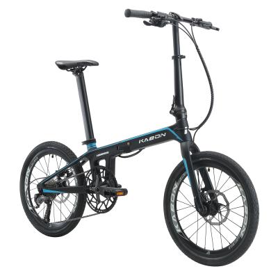 China Carbon Fiber Frame Carbon Bicycle Disc Brake Hidden Folding Folding Pedals Ally Rim Foldable Bicycle for sale