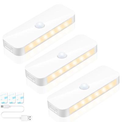 China Magnetic Self-adhesive LED Motion Sensor Night Light Base LED Rechargeable Battery Operated Night Light Magnetic Self-adhesive Night Light for sale