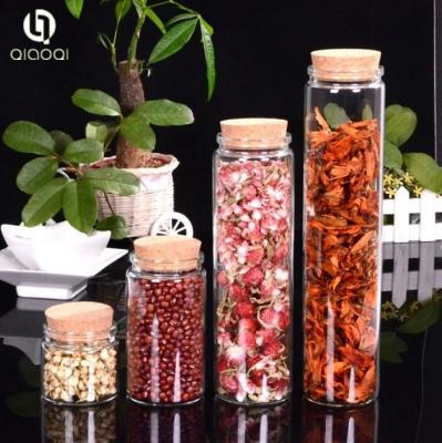 China 65mm Cylindrical glass tube bottle storage bottle for sale