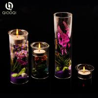 중국 Creative Design China Gold Supplier hand blown cylinder glass candle holder 판매용