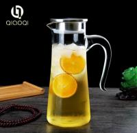 중국 hand made cool water glass carafe cheap glass pot with high borosilicate with stainless lid 판매용