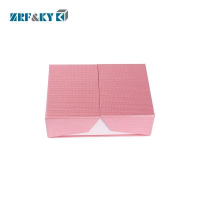 China Recyclable Custom Luxury Brand Logo Printed Pink Rigid Paper Gift Packaging Box for sale