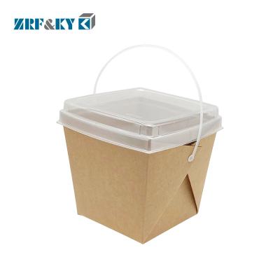 China Recyclable Custom Logo Printed Brown Kraft Take Away Cup Cake Food Packaging Paper Box for sale