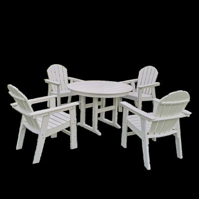 China Latest Design Modern High Quality Durable Round Table Garden Beach White Dining Set for sale