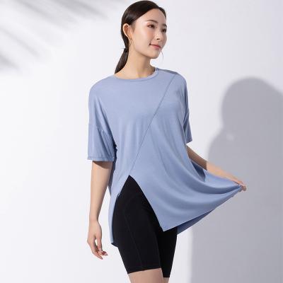 China Breathable Women's Style Loose Workout Running Short Sleeve Tops Yoga Cotton T-shirt Casual Women For Gym Wear for sale