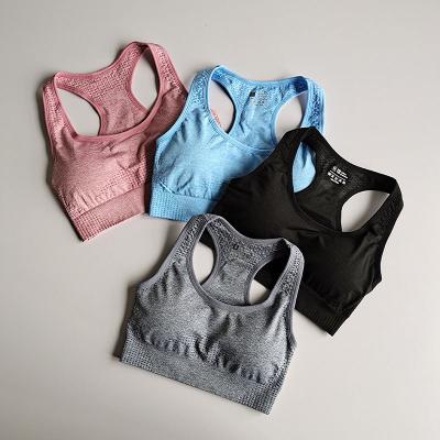 China High Impact Seamless Breathable Stretch Yoga Bra Full Coverage Workout Push Up Fitness Women Sports Bra for sale