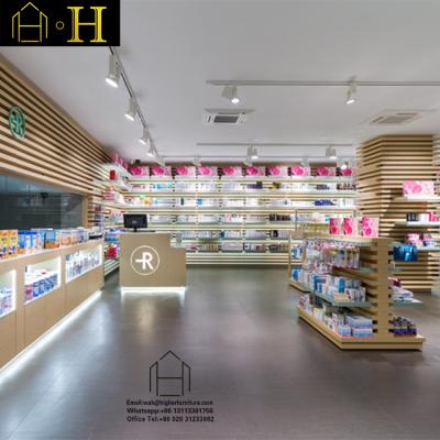 China Pharmacy Retail Store Interior Design Customized Pharmacy Medical Retail Store Counter Shop Interior Design for sale