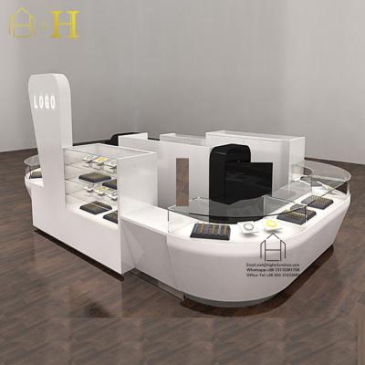 China New Arrival Wooden Jewelery Display Showcase Modern Jewelry Kiosk Jewelry Display Kiosk for sale