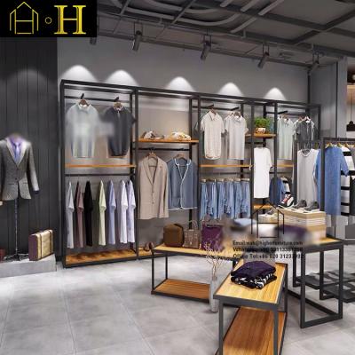 China High-end custom men's clothing store fixture clothing store decoration furniture oem apparel decoration for clothing store for sale