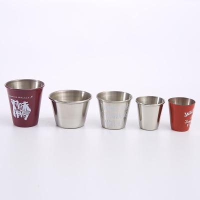 China Sustainable 1oz 30ml Stainless Steel Pint Cups Metal Stackable Pint Cup Tumblers Mugs For Outdoor Drinking for sale