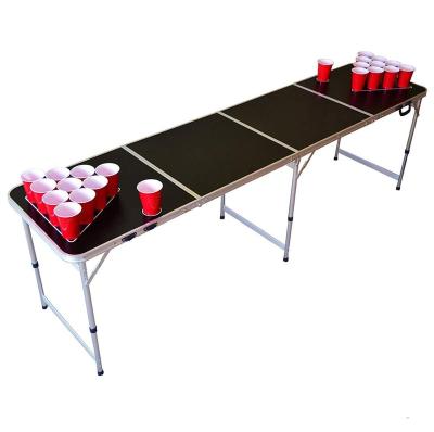 China 8 Foot Modern Portable Beer Pong Outdoor Folding Cheap Custom Beer Pong Table for sale