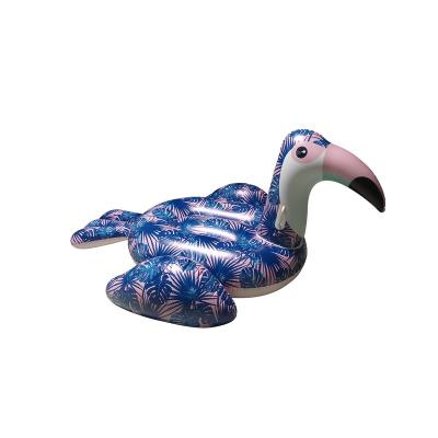 China Custom Water Entertainment Inflatable Blue Toucan Pool Float Giant Pool Raft Float Lounge Ride-On For Pool Party Beach Toys for sale