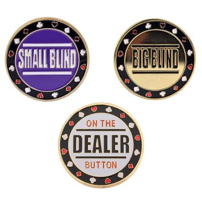 China Texas Casino Blind Metal Poker Dealer Dealer Chips Game for sale