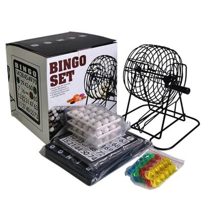 China Drinking Party Glasses Bingo Iron+plastic Metal Bingo Cage Shot Glasses Game Set for sale