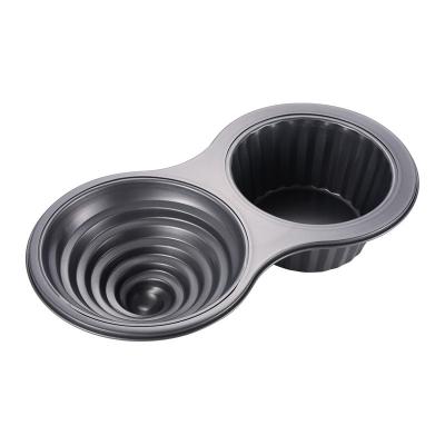 China Viable Non-Stick Giant Cupcake Cheesecake Embossed Carbon Steel Cheesecake Pan Mold Bakeware Baking Set for sale