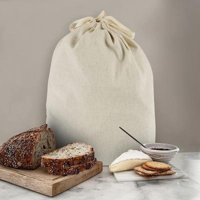 China Sustainable Reusable Homemade Drawstring Linen Fabric Bread Storage Bags For Vegetable, Nuts, Snacks, Coffee Beans for sale