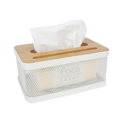 China Durable Guangdong Supplier Container Tissue Box Box for Napkin Metal Napkin Container with Concave Phone Slot for sale