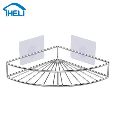 China Wall Mounted Chrome Shelf Metal Iron Dish Wall Mounted Hanging Storage Basket for sale