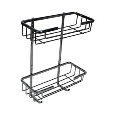 China Wall Mounted Type - 2 Tier Bathroom Corner Storage Metal Wall Shelf Stainless Steel Spa Tower for sale