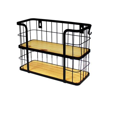 China Sustainable HELI Wooden Storage Shelf Standing 2 Tier Metal Storage Rack for sale