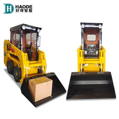 China Construction material stores HAODE CHINA cheap kubota engine wheel hydraulic control walk behind mini skid steer agricultural loader for sale for sale