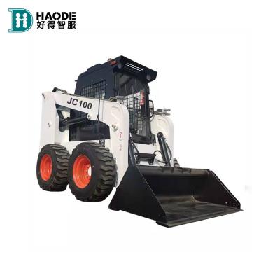 China HAODE Truck Engine Parts Wheel Loader 700kg 1000kg 1050kg 1200kg 1500kg Mini Compact Skid Steer Loader with Bukect Mini Carregadeira Kompaktlader for sale