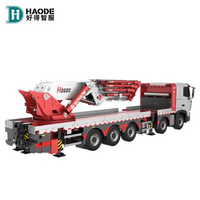 China TRUCK HAODE CRANE 46T Box Girder Frame Reinforced Rear Six Legs Turntable Truck Cranes Tower Crane Price for sale