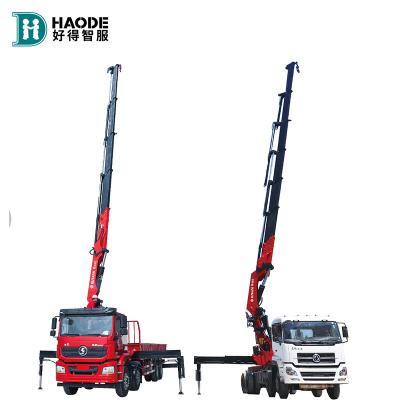 China Used Crane Brand New Hiab 5 Ton Hydraulic Mobile Boom Truck Mounted Truck Crane Manipulator TRUCK CRANE HAODE Truck for sale