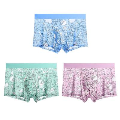 China Factory direct sale 2023 antibacterial quick dry milk silk printing briefs and boxers men's antibacterial breathable underwear for sale