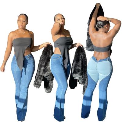 China New Fashion Breathable Warm Jeans Women Clothing Casual Sale High Waist Plus Size Spliced ​​Jeans Denim Pants for sale