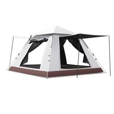 China Trigone/V-type Ground Nail Outdoor waterproof pop-up tent cabin with instant setting of automatic aluminum pole family camping tent for sale