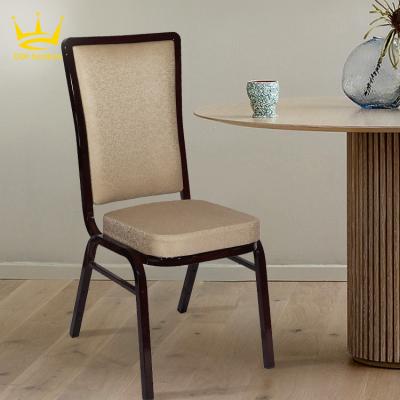 China Luxury Modern Aluminum Tubular Slipcovered Light Brown Imitated Wood Dining Chair Upholstered for sale