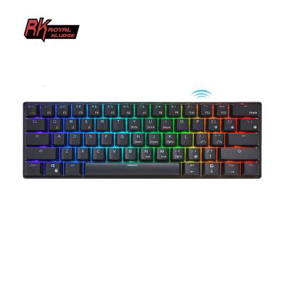 China Best 2.4 Kludge RK61 RK 61 Small Royal Air Tongue Wireless Korean Portable Slim Mechanical Keyboard Pc Combo Small White RGB for sale