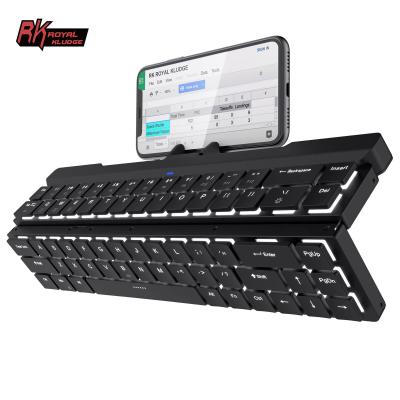 China Kludge RK925 rk 68keys tkl wireless royal mechanical slim low profile mini foldable keyboard wireless portable folding type keybord for sale