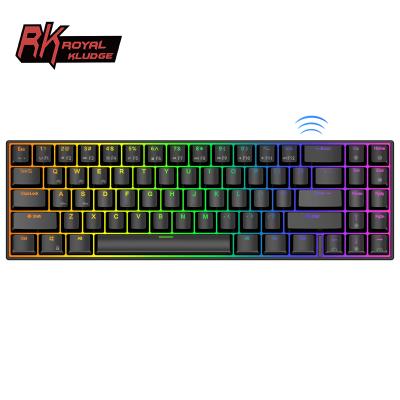 China Kludge rk 71 royal key wired hot swappable computer gamer rk71 wireless mechanical keyboard gaming keyboard no for sale