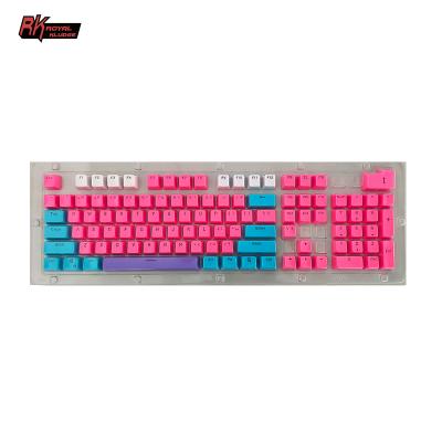 China Colorful Keycaps Kludge Royal rk 61 87 104 Keys Double Pulled Custom PBT Mechanical Keyboard Keycaps for sale