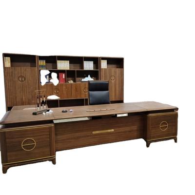 China Modern high quality wood office furniture table 2.8m luxury home executive desk solid walnut desk table for sale