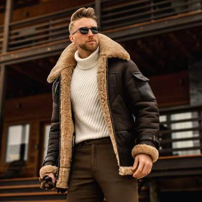 China High quality QUICK DRY solid color medium long men's winter jackets coated leather parouatin thickened jackets for sale