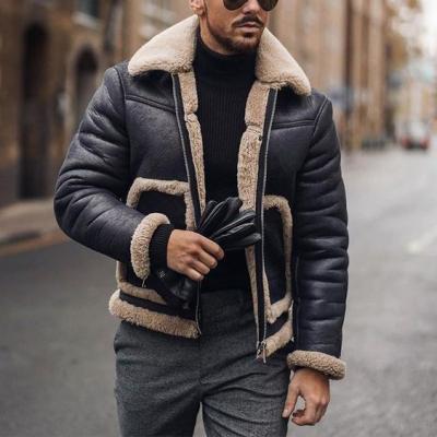 China Fashion waterproof brand casual men's jacket European and American PU fur jacket men's jacket for sale