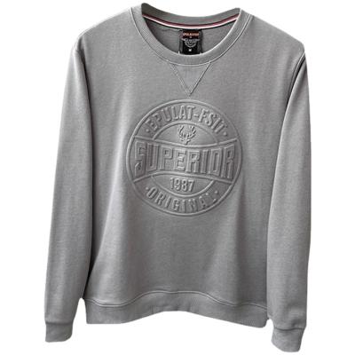 China Autumn Pullover Round Sports Men's Sweatshirt Concave-convex anti-pilling three-dimensional 3d letter for sale