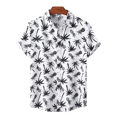 China Summer Beach Hawaiian Shirt Shorts Popular Anti-Wrinkle Slim Men's Anti-Wrinkle Flower Shirts Loose for sale