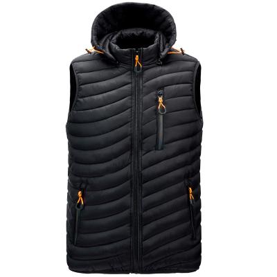 China Wholesale Quality Breathable Plus Size Zippers Vest Sleeveless Down Vest Loosen Hood Men for sale