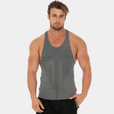 China Breathable Tight Slim Fit Pure Solid Color Men Invest Stretch Training Running Tank Tops Sports Shirt Gym Vest Breathable Men for sale