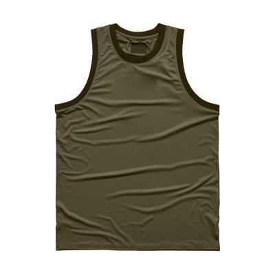 China Solid Breathable Mens Fitness Sports Workout Gym Vest Men Loose Tank Top Wear Clothes Shirt With Black Border for sale